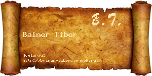 Bainer Tibor névjegykártya